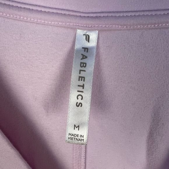Fabletics V Neck Sweatshirt Pullover Top w Pockets Baby Pink Athleisure size M - Picture 4 of 10